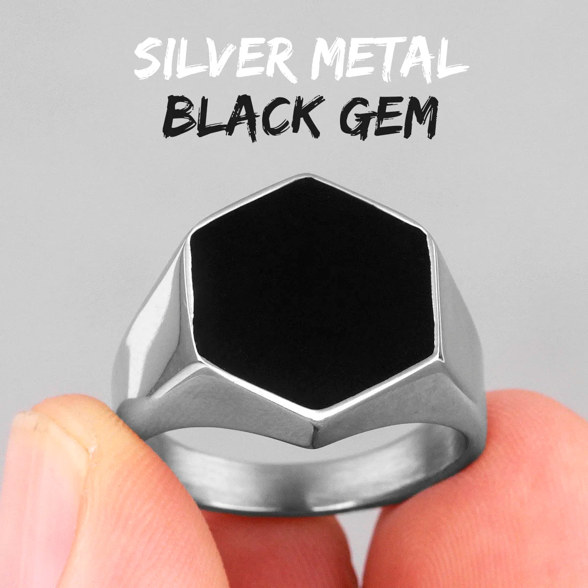 PENDRA Hexagon Rhombus Boyfriend Steel Ring
