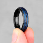 PENDRA Tungsten Rhombus Cut Black Ring