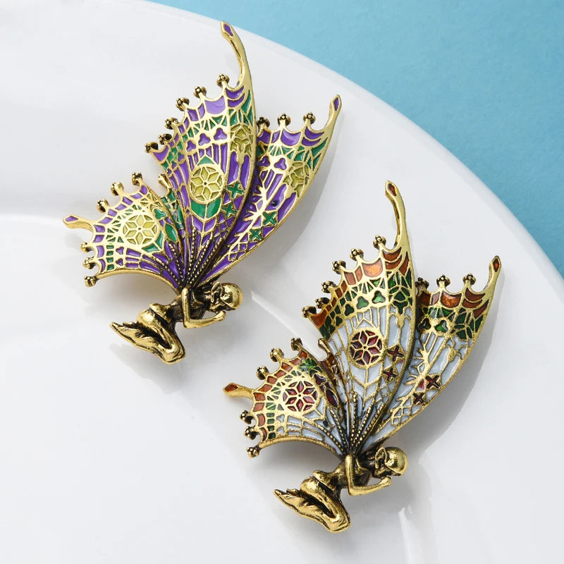 PENDRA Vintage Butterfly Wings Fairy Brooch