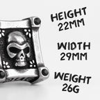 PENDRA Skull Zircon Crystal Steel Ring