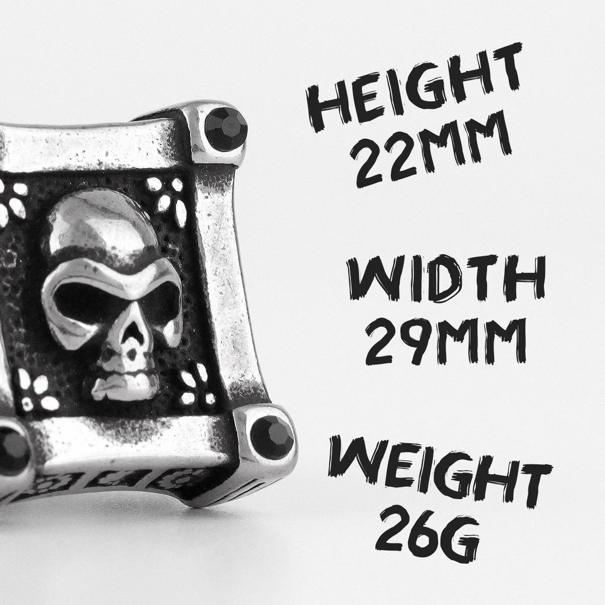 PENDRA Skull Zircon Crystal Steel Ring
