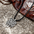 PENDRA Bear Claw Rune Steel Necklace