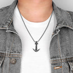 PENDRA Cutting Anchor Boyfriend Steel Necklace