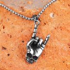 PENDRA Death Rock Gesture Steel Necklace