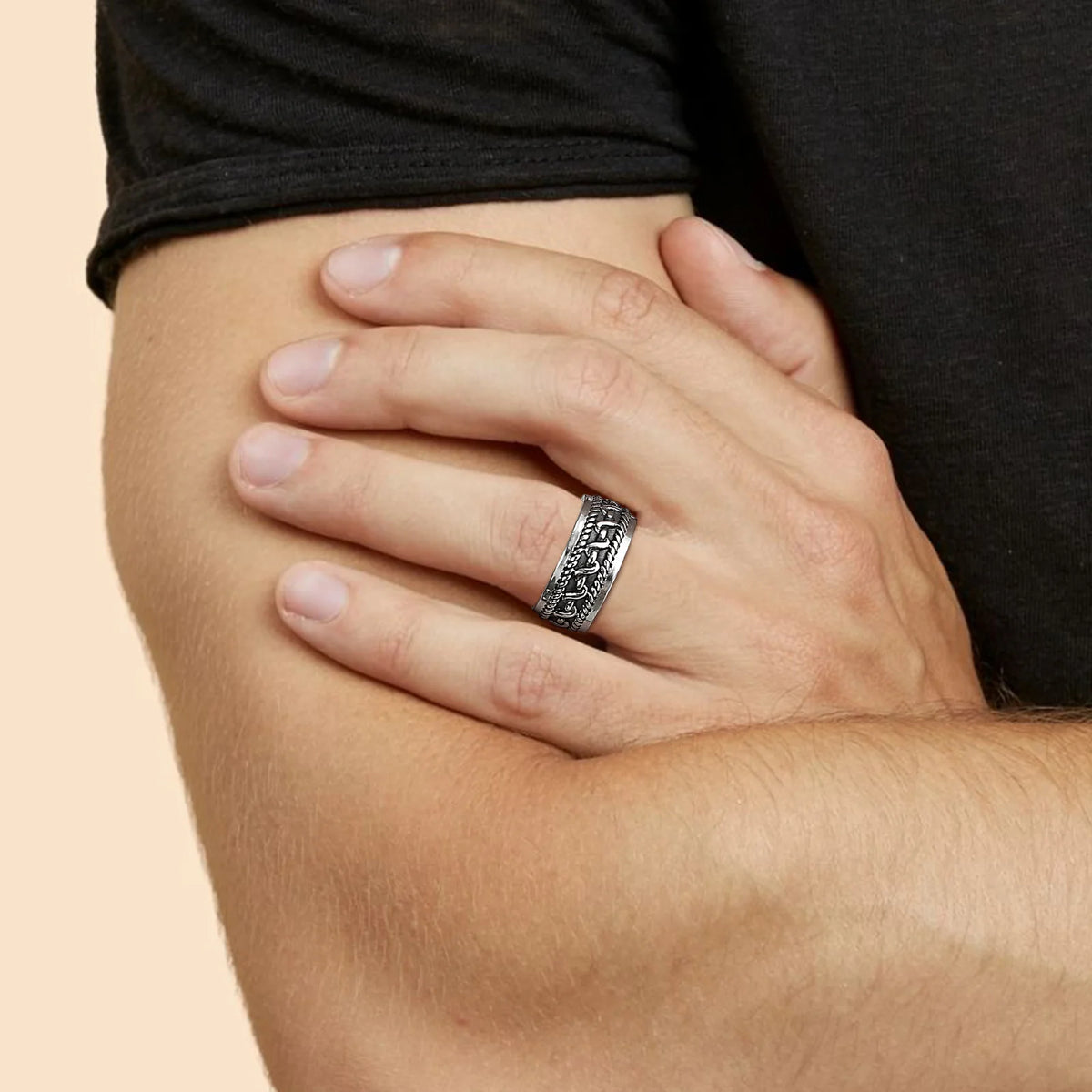 PENDRA Design Pattern Steel Ring