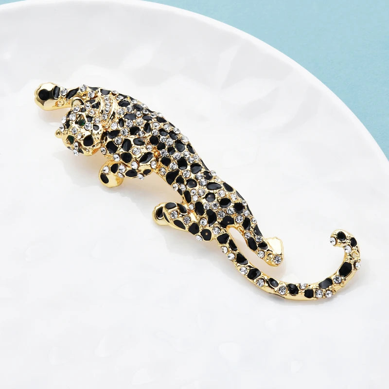 PENDRA Luxe Enamel Leopard Brooch