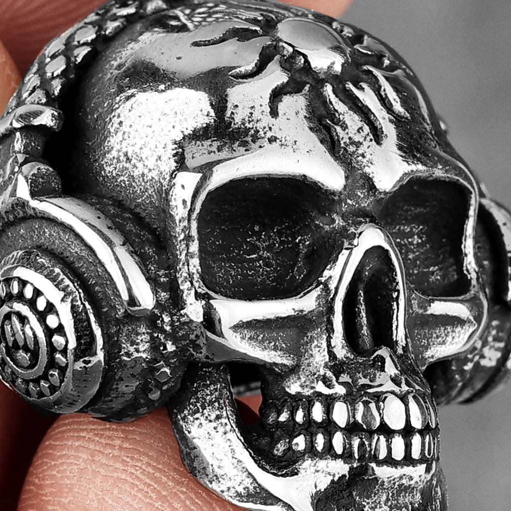 PENDRA Death Rock Headphone Steel Necklace