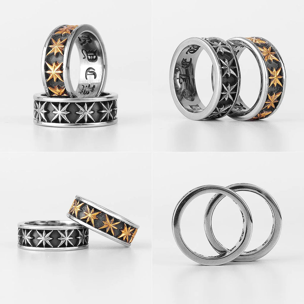PENDRA Anise Star Maple Steel Ring