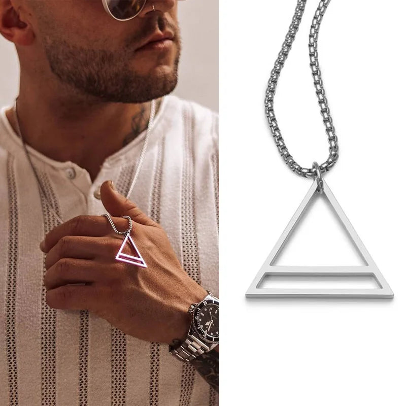PENDRA Interlocking Triangle Pendant Necklace