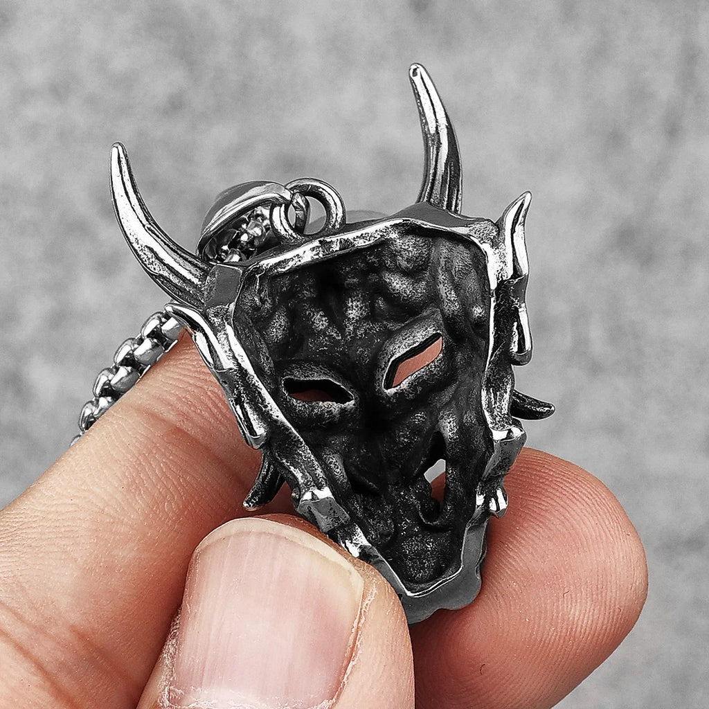 PENDRA Japanese Hannya Horn Steel Mask