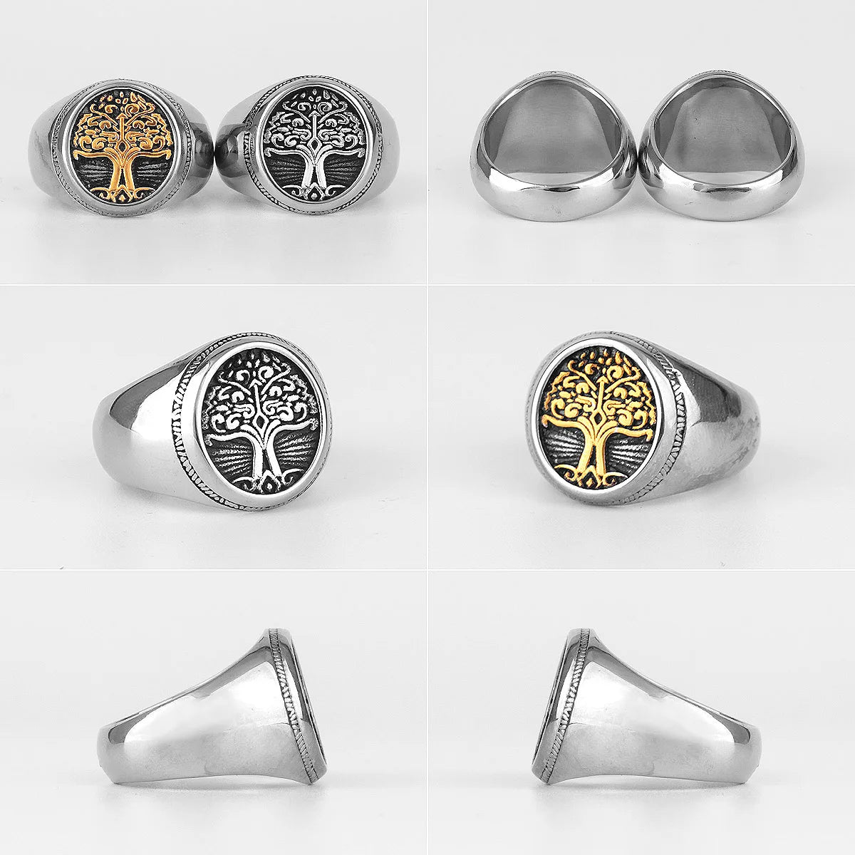 PENDRA Tree Life Nordic Steel Ring