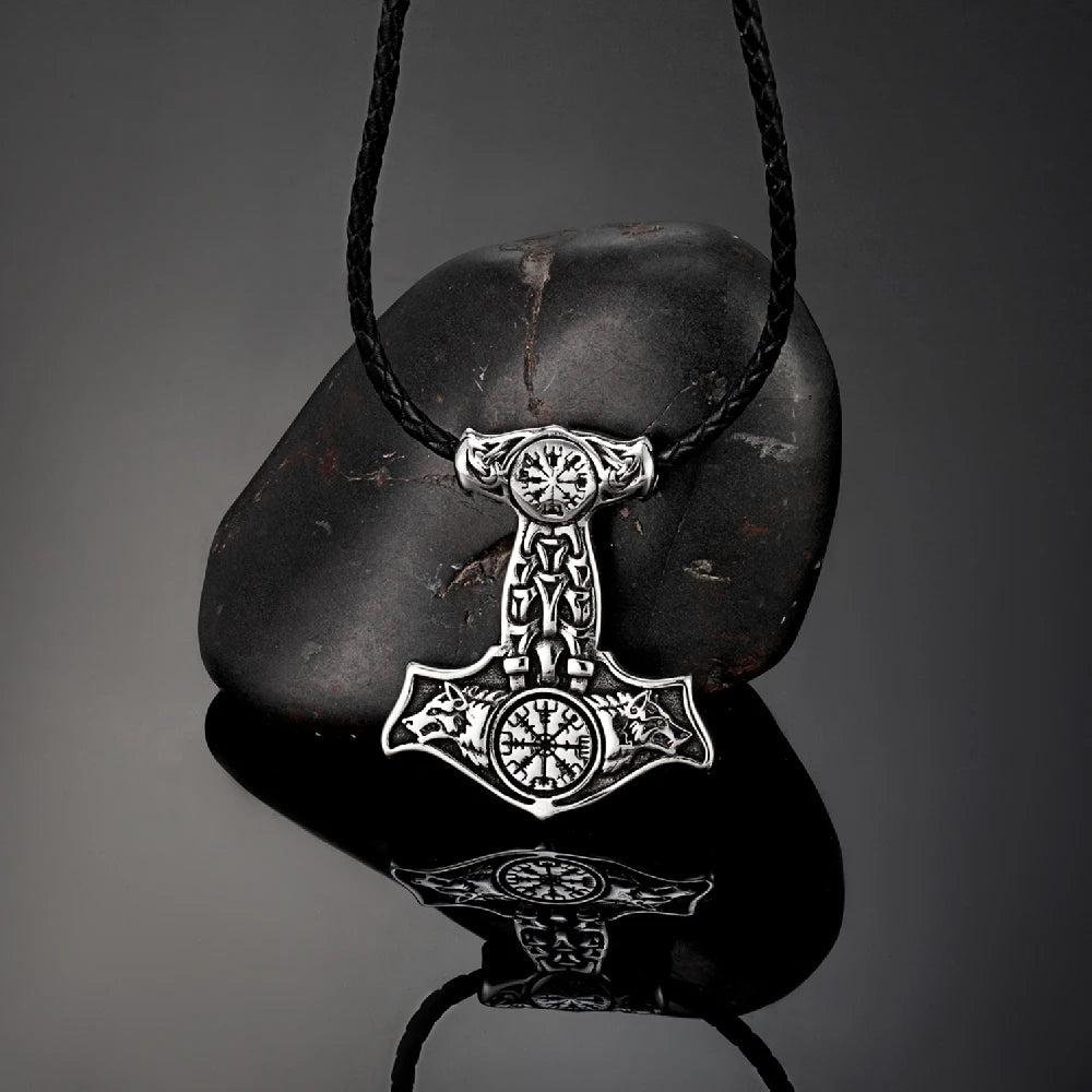 PENDRA Wolf Gold Compass Necklace