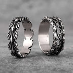 PENDRA Lucky Olive Branch Steel Ring