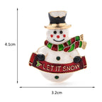 PENDRA Enamel Happy Snowman Brooch