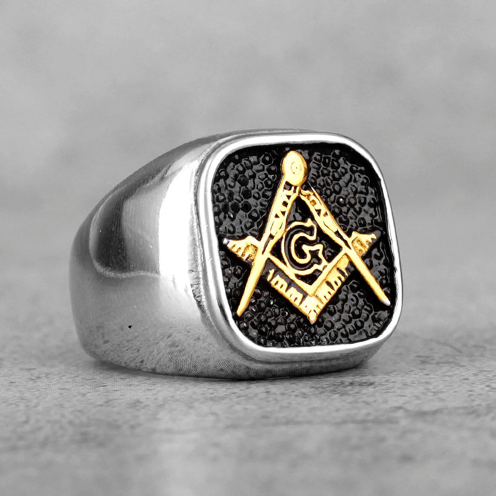 PENDRA Freemason Symbol Charm Ring