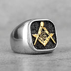 PENDRA Freemason Symbol Charm Ring