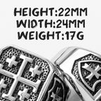 Jerusalem Cross Religion Stainless Steel Mens Rings Simple Retro for Male Boyfriend Biker Jewelry Creativity Gift Wholesale