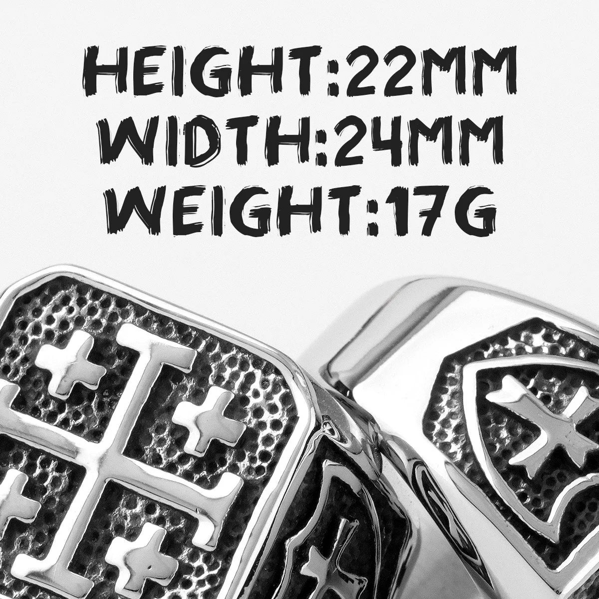 Jerusalem Cross Religion Stainless Steel Mens Rings Simple Retro for Male Boyfriend Biker Jewelry Creativity Gift Wholesale