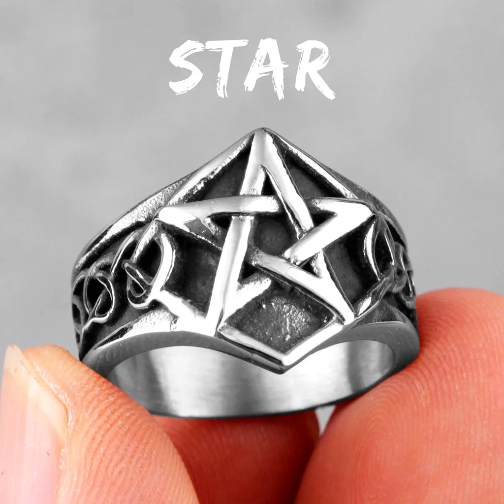 PENDRA Star Norse Mythology Steel Ring