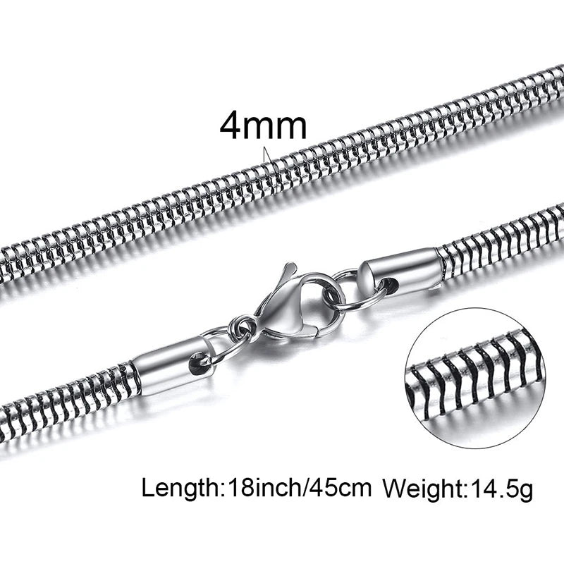 MEN NECKLACE SILVERLY BOX ROPE ROLO SNAKE LINK CHAIN STAINLESS STEEL CHOKER MEN UNISEX JEWELRY 1 TO 4MM WITH 18 TO 24 INCH