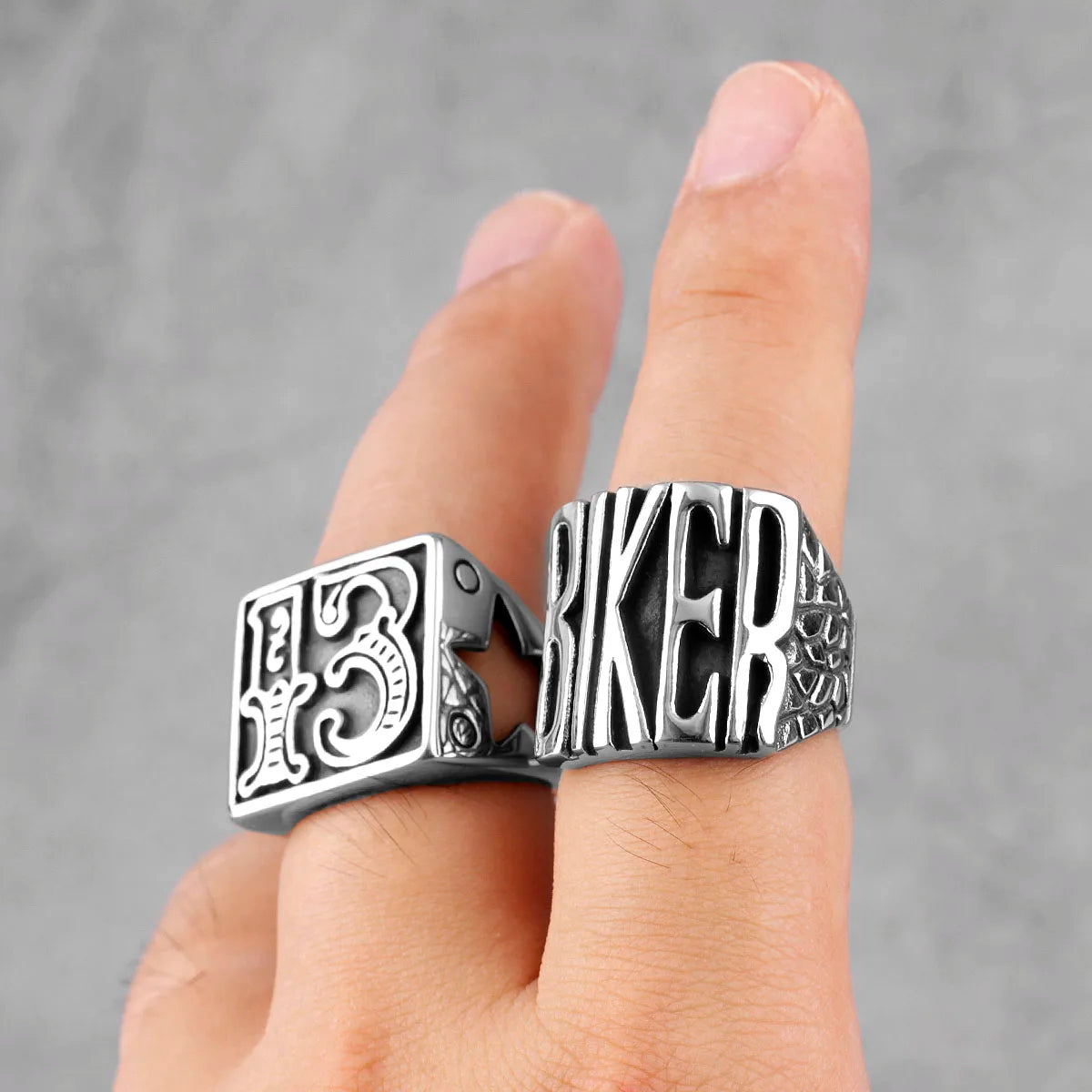 Locomotive Motorcycle Biker Letter Stainless Steel Mens Rings Punk Hip Hop for Male Boyfriend Jewelry Creativity Gift Wholesale