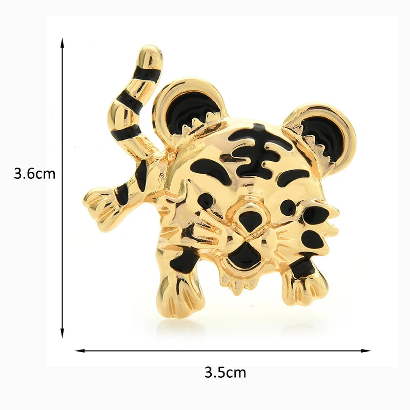 PENDRA Enamel Cute Tiger Brooch