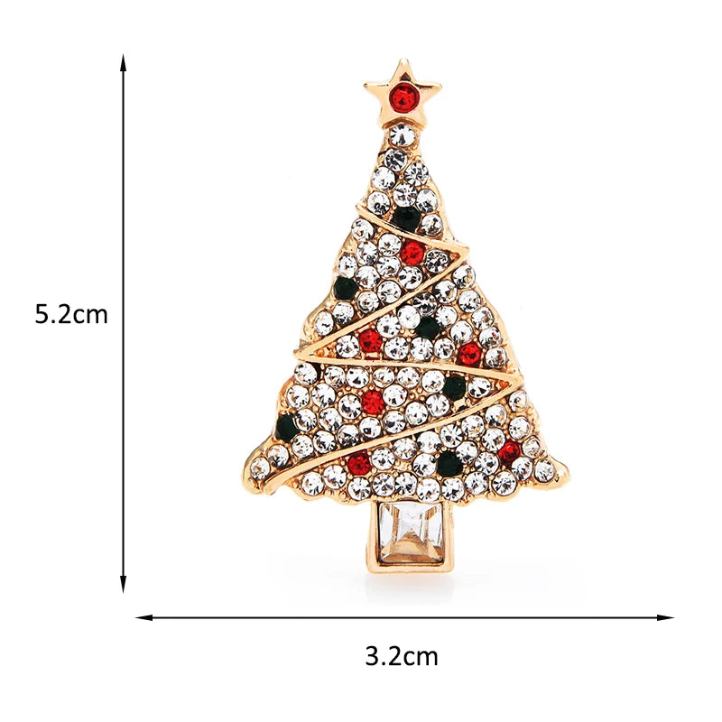 PENDRA Noelle Rhinestone Christmas Tree Brooch