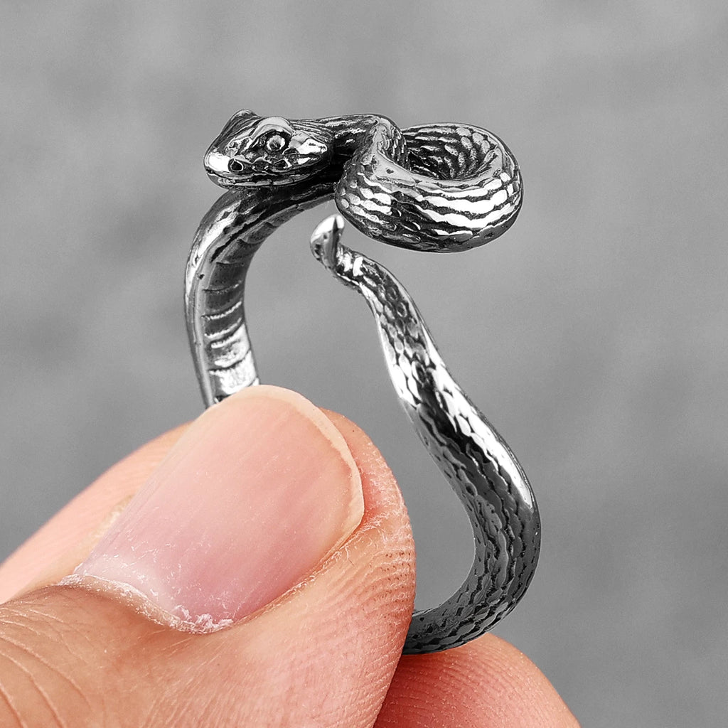 PENDRA Rattlesnake Viper Snake Steel Ring