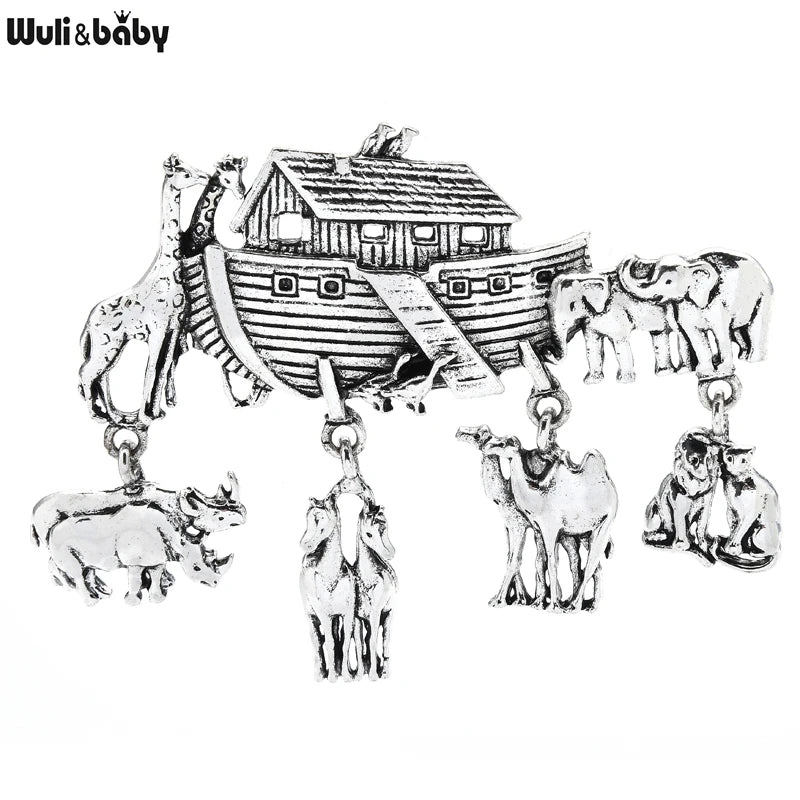 PENDRA Noah's Ark Animal Scene Brooch