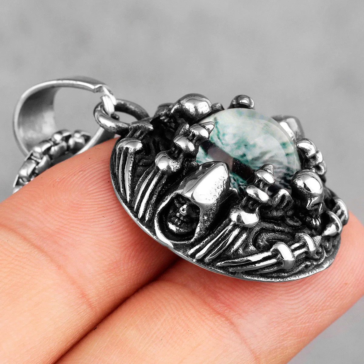 PENDRA Demon Cthulhu Eye Steel Necklace