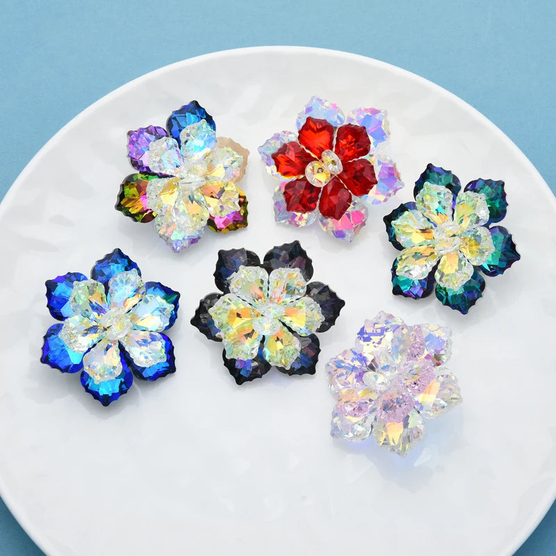 PENDRA Prism 14-Color Shining Glass Flower Brooch