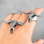 PENDRA Bison Skull Animal Steel Necklace