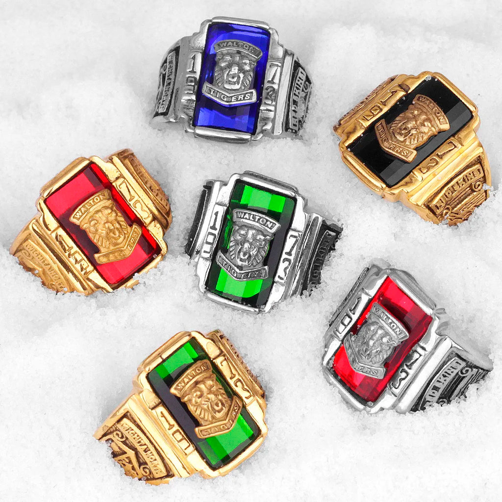 PENDRA Walton Tiger Rhinestone Steel Ring