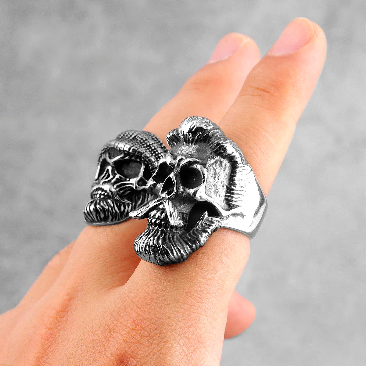 PENDRA Badass Gentleman Skull Steel Ring