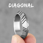 PENDRA Minimalist Stripe Boyfriend Steel Ring