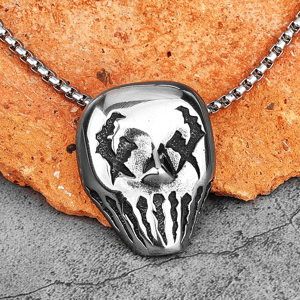 Demon Clown Mask Stainless Steel Men Necklaces Pendants Chain Gothic Punk for Boyfriend Male Jewelry Creativity Gift Wholesale