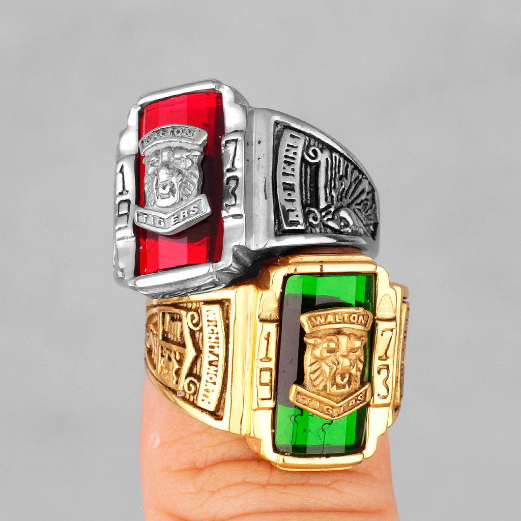 PENDRA Walton Tiger Rhinestone Steel Ring