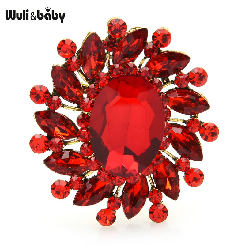 PENDRA Floracircle Crystal Round Flower Brooch