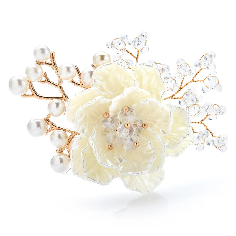 PENDRA Crystelle Handmade Crystal Flower Brooch