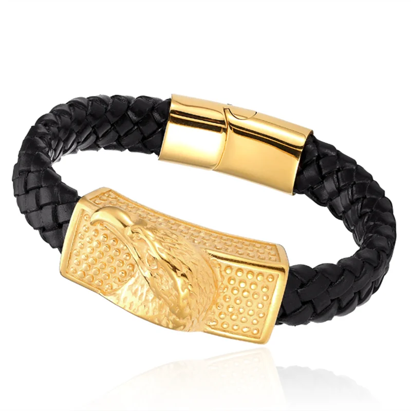 PENDRA Wolf Gold Steel Bracelet