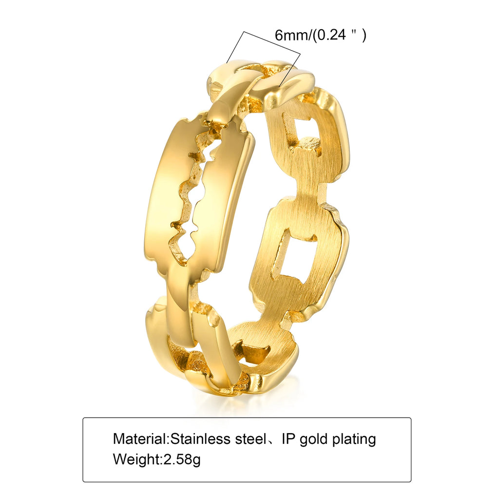 Punk Stainless Steel Men Ring,Unique Razor Blade Ring,Stylish Unisex Jewelry Gift