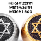 PENDRA Judaism Hexagram Star Steel Ring