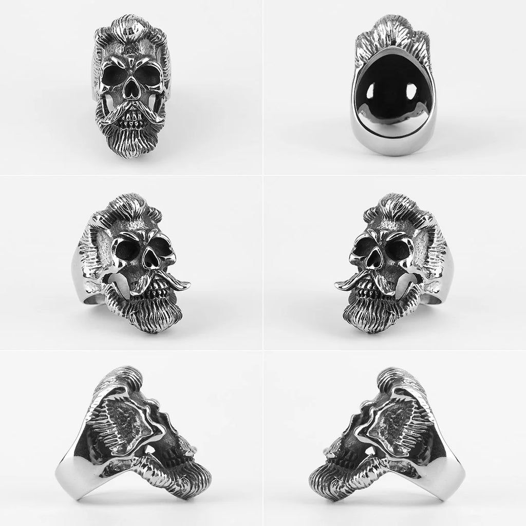 PENDRA Badass Gentleman Skull Steel Ring