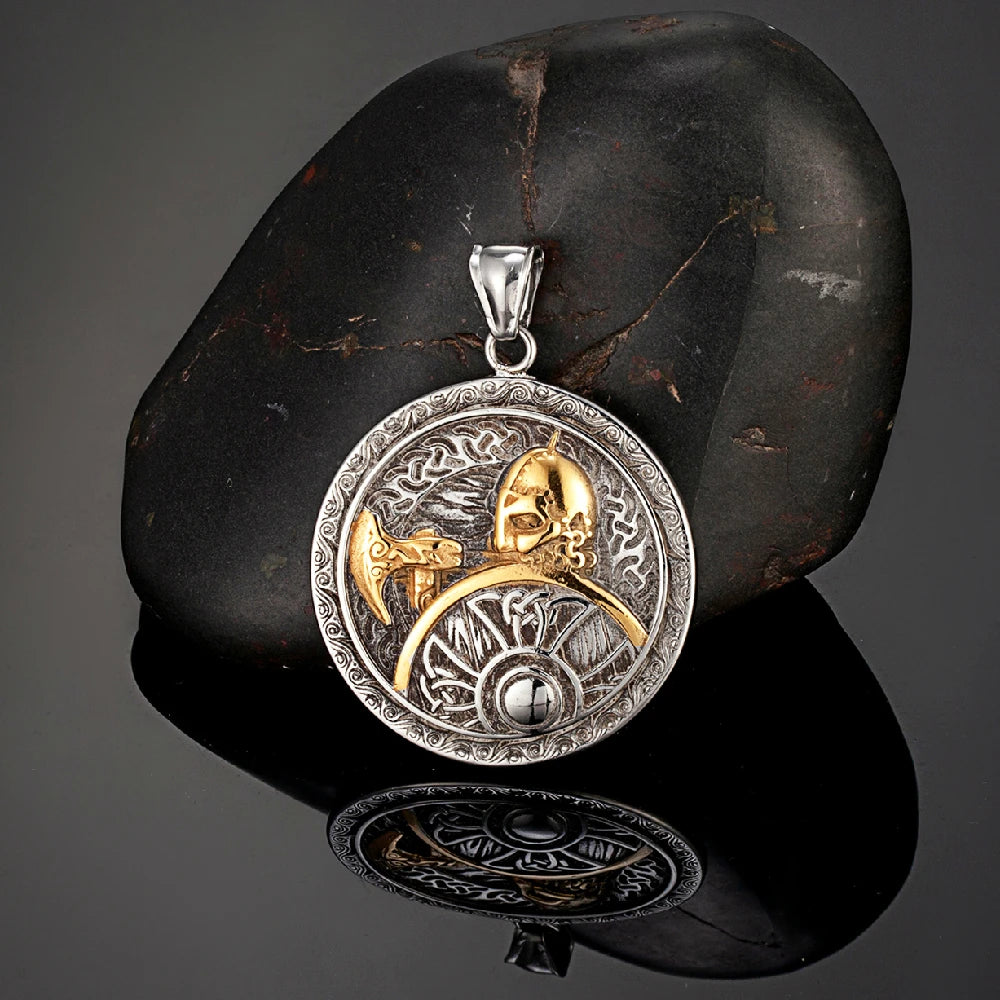 PENDRA Warrior Helmet Gold Necklace