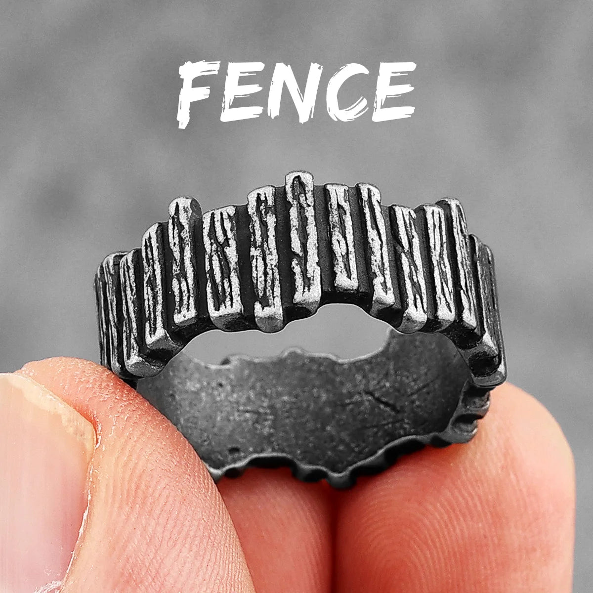 PENDRA Black Geometry Charm Ring