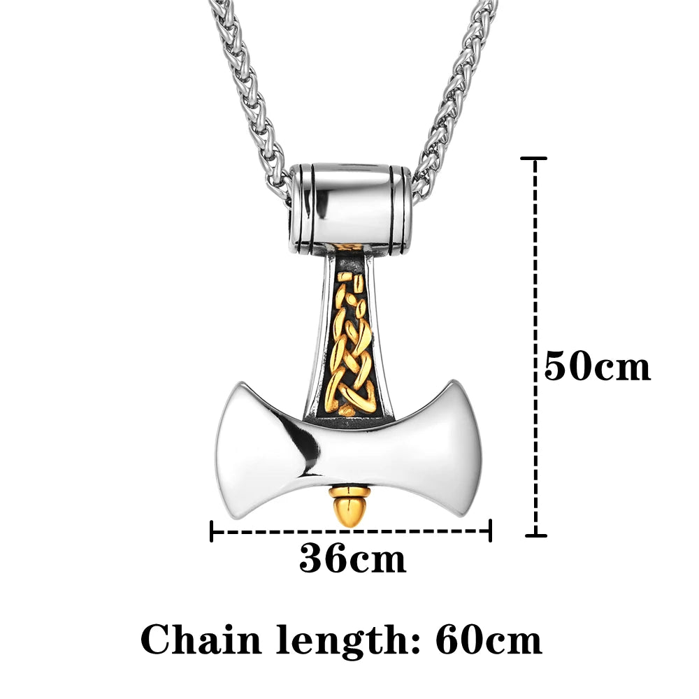 PENDRA Rune Gold Hammer Necklace