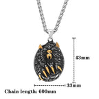 PENDRA Wolf Gold Celtic Necklace