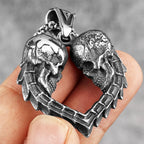 Loyal Love Skull Stainless Steel Men Necklaces Pendants Chain Punk Gothic for Boyfriend Male Jewelry Creativity Gift Wholesale