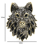 PENDRA Nightfall Rhinestone Wolf Brooch