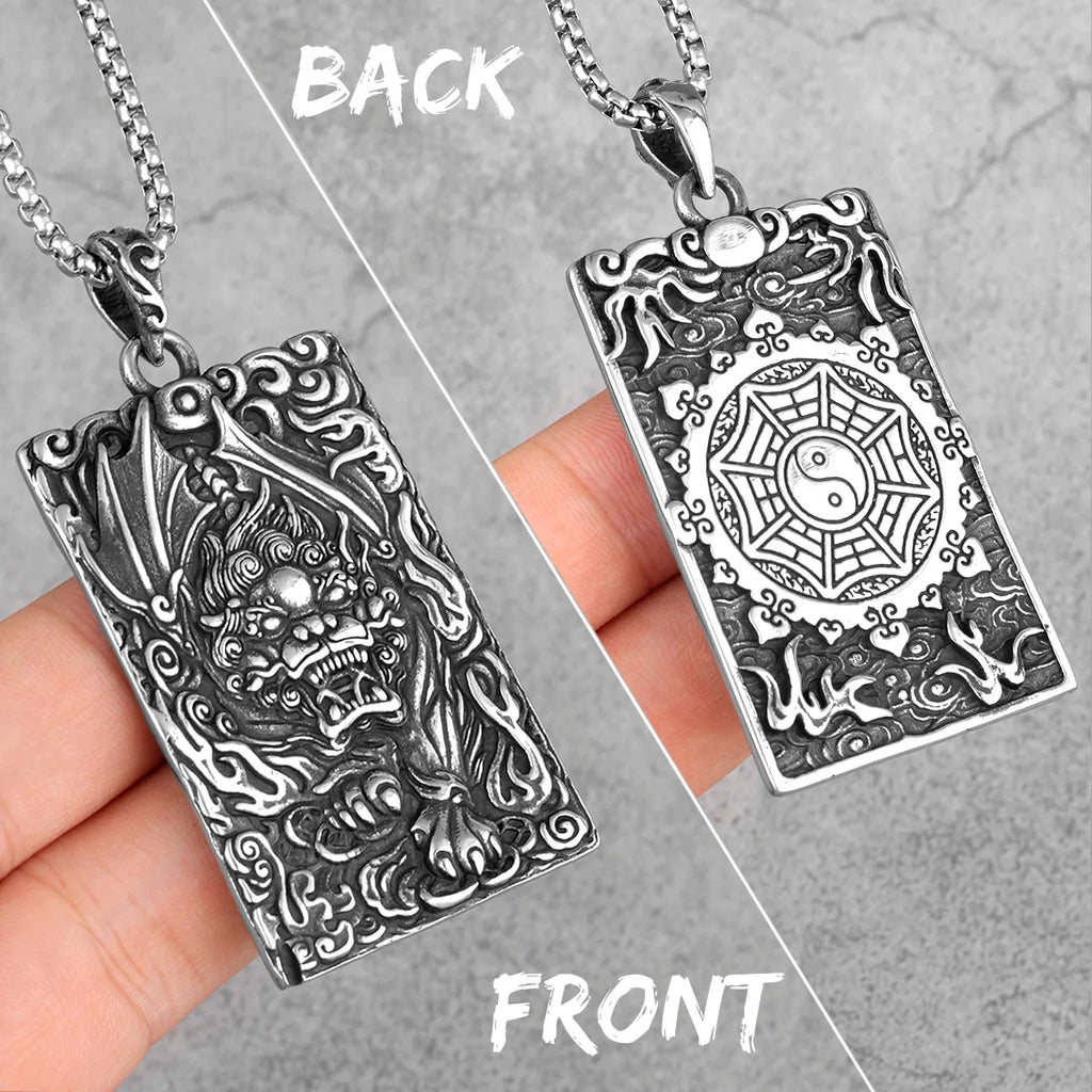 PENDRA Chinese Unicorn Boyfriend Steel Necklace